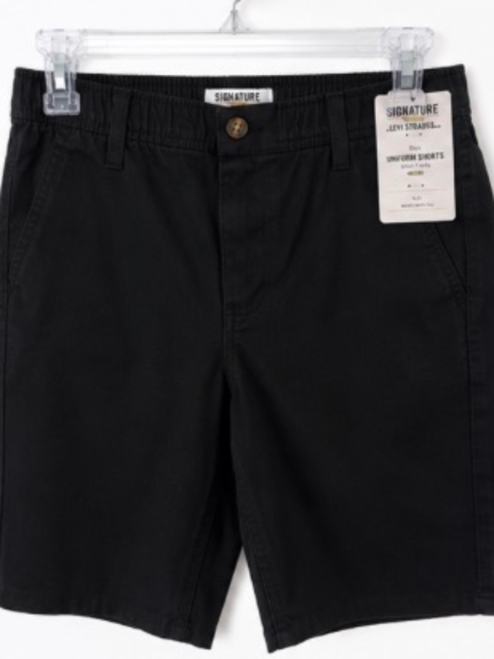 Signature by Levi Strauss Boys Black School Uniform Shorts Size Large NWT‎